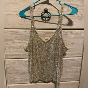Silver sequined blouse like new never worn